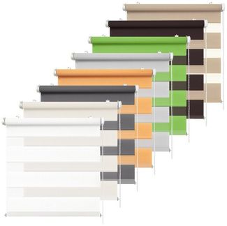 Doppelrollo ARD Rollo ohne Bohren, Rikmani, Klemm- oder Schraubmontage, Moderne Optik, Klemm- oder Schraubmontage, Sicht- und Sonnenschutz