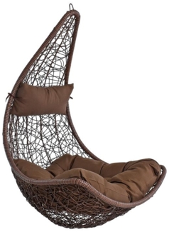 Hängesessel Polyrattan Hängekorb ohne Gestell Hängestuhl Hängeschaukel braun