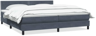 vidaXL Boxspringbett mit Matratze Dunkelgrau 200x210 cm Samt 3316132