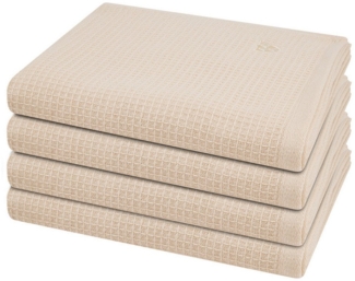 Ross Pique 4 tlg. Frottier-Set - 4 X Handtuch (50 X 100cm) - 520 g/m2 - Natur