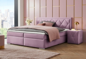 Leonique Boxbett Alfie, Bestseller, wahlweise mit Bettkasten, mit Straßsteinen im Kopfteil, H2, H3 und H4 wählbar