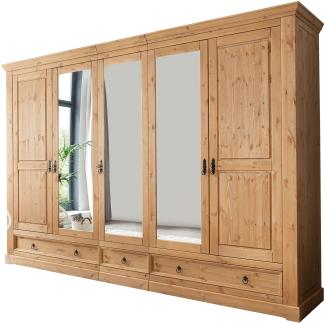 Kleiderschrank >SZ-0079< (BxHxT: 310x215x62 cm) Kiefer eichefarbig - 310x215x62 (BxHxT)