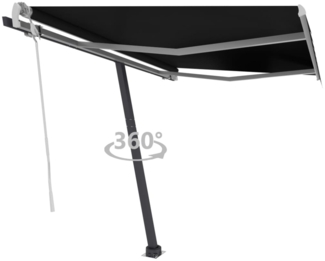 vidaXL Standmarkise Einziehbar Handbetrieben 350x250 cm Anthrazit