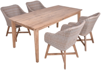 Garden Pleasure Tischgruppe VISALIA/OAKLAND Set 5tlg. Gartenmöbel Sitzgruppe