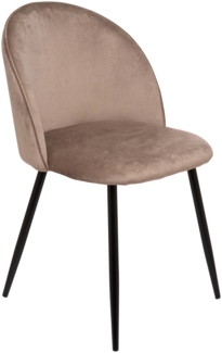 Dmora Stuhl Achito, Sessel mit Samtbezug, gepolsterter Esszimmerstuhl, Besprechungssitz, 51x54h82 cm, Taube