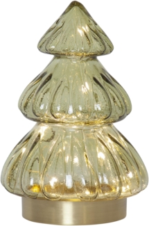 LED Tischleuchte ,Abete aus Glas, Tannenbaum, Batterie, grün, H 18cm