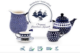 Bunzlauer Keramik Frühstücksbrett Bunzlauer Keramik rechteckiges Schneidebrett 28,5x14,3 cm Dekor ZIELON, Keramik