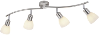 Leuchten Direkt 4er Spot Karo stahl-weiß 87x22 cm E14, max. 40 W
