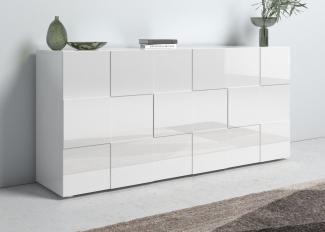 INOSIGN Sideboard Dama Breite 181, Kommode 3 Türen, Anrichte, Front in 3D-Optik, viel Stauraum, verschiedene Farben