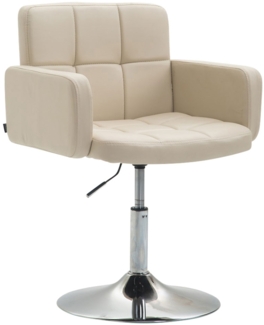 CLP Lounger Los Angeles Kunstleder Loungesessel mit Trompetenfuß,creme