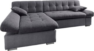 TRENDMANUFAKTUR Ecksofa Reggae, modern und bequem, aktueller Materialmix, L-Form, inkl. verstellbare Armlehne, wahlweise mit Bettfunktion