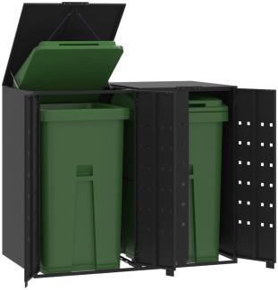 vidaXL Mülltonnenbox für 2 Tonnen Schwarz 138x79x117 cm Stahl 3279977