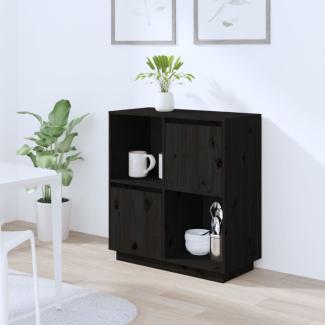 vidaXL Sideboard Schwarz 74x35x80 cm Massivholz Kiefer 814353