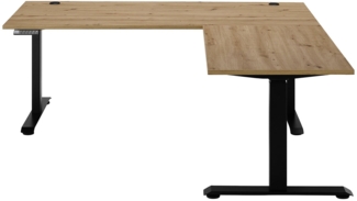 Winkelschreibtisch Melanie / Ben 13 , Schwarz, Holzfarben , 180 x 0 x 77 cm