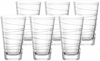 Leonardo 'Vario Struttura' Trinkglas, Kalk-Natron Glas, 280 ml, 6x Trinkglas, Transparent