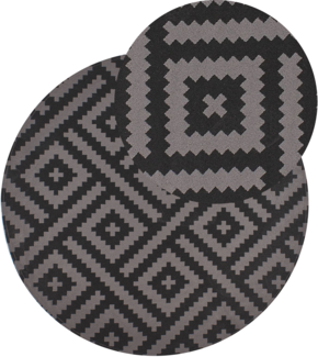 Outdoorteppich AJMER Schwarz ø 120 cm