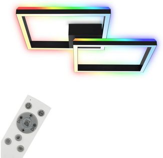 Briloner LED Deckenleuchte Frame Back 64 cm, schwarz, RGB CCT