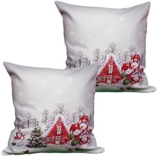 matches21 HOME & HOBBY Kissenbezüge Kissenhüllen JUNA 2er Set 40x40 cm mit Reißverschluss, (2 Stück), Kissenhüllen Polyester bedruckt für Wohnzimmer & Schlafzimmer