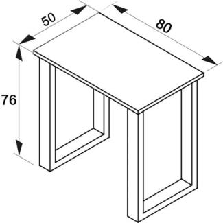 VCM Schreibtisch Lona 80x50 U-Fußgestell Weiß