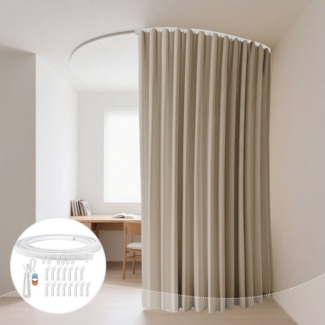 BTTO V&G Verdunkelungsvorhang Raumteiler-Vorhänge zur Deckenmontage, Gardinen inkl. Schiene-Set, Extra Breite