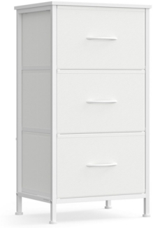 SONGMICS Kommode, Schrank, 3 Stoffschubladen, für Schlafzimmer, Flur, Wohnzimmer, weiß