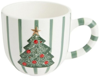 Next Becher Gestreifte Tasse mit Weihnachtsbaum, Steingut