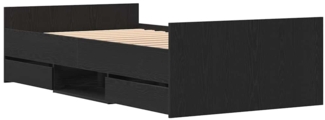 vidaXL Bettgestell Schwarz Eichen-Optik 90 x 190 cm Holzwerkstoff 3329328