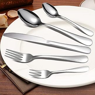 KingLux Besteck-Set 30tlg. Tafelbesteck Set mit Messer Gabel Löffel Spülmaschinenfest (30-tlg), 6 Personen, Edelstahl