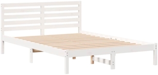 vidaXL Bettgestell mit Kopfteil Weiß 140x210 cm Massivholz Kiefer 872312