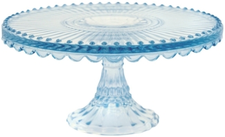 Greengate Tortenplatte Alice Tortenplatte pale blue medium 20cm, Glas, (Kuchenplatten)