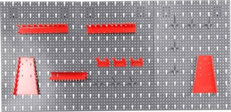 ONDIS24 Lochwand Jochen, 3 Stk, mit 22 Haken, BxTxH: 119,5 x 2,5 x 59,5 cm
