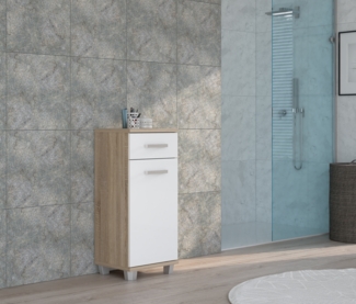 FORTE Veris Kommode, Holzwerkstoff, Beige/Weiß, 40,2 x 90,8 x 34,8 cm