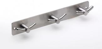 Hettich Garderobenleiste 3 Haken 27,0 x 3,5 x 3,5 cm Edelstahl