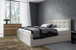 Boxspringbett Schlafzimmerbett VIDE XL, Off-White, 180x220 cm, Kunstleder