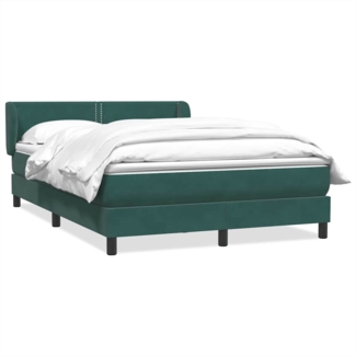 vidaXL Boxspringbett mit Matratze Dunkelgrün 140x220 cm Samt 3317484