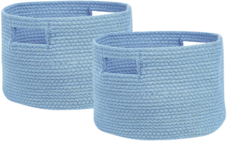Textilkorb Baumwolle hellblau ⌀ 30 cm 2er Set CHINIOT
