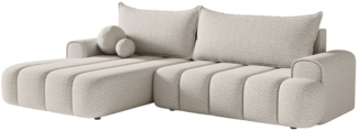 Selsey 'Dandelino' Ecksofa mit Schlaffunktion, Stauraum und Bouclé-Bezug, creme, links, 80 x 275 x 168 cm