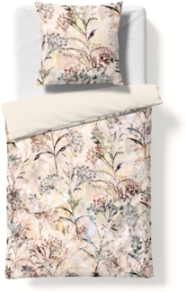 Fleuresse Valencia Samt Flanell Bettwäsche 240x220 Wende Gräser creme 584379-3