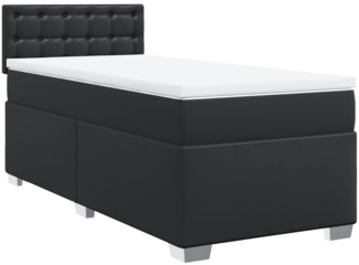 vidaXL Boxspringbett mit Matratze Schwarz 90x190 cm Kunstleder 3286100
