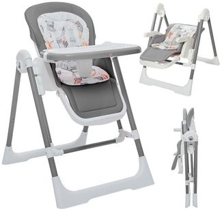 Baby Vivo Hochstuhl Kinderhochstuhl 3in1 / Babywippe für Kinder - Lulu in Grau