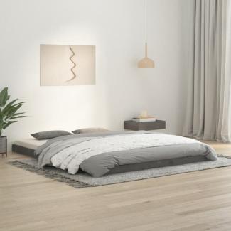 vidaXL Massivholzbett Grau 150x200 cm Kiefer 823441