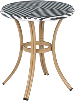 Gartentisch Rattan schwarz weiß ø 70 cm RIFREDDO