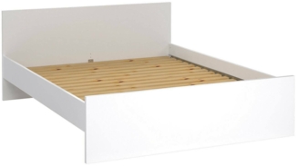 Dmora Doppelbett Bolaven, Struktur des Lagerbetts, Sommier mit Abdeckung, Bettrahmen aus Stoff, 207x166 h80 cm, Weiß