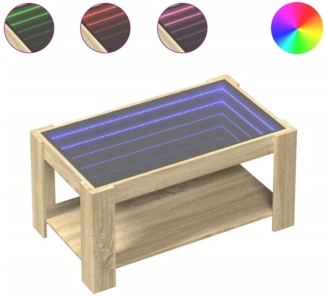 LED-Couchtisch, Sofatisch Sonoma Eiche 93x53x45 cm Holzwerkstoff