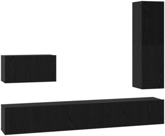 vidaXL TV-Schrankset 4 pcs Schwarz Eichen-Optik Holzwerkstoff 3393328