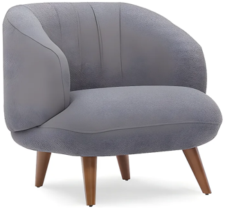 Vente-unique - Sessel - Bouclé-Stoff - Anthrazit - JANINA