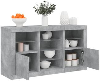 vidaXL Sideboard mit LED-Leuchten Betongrau 123x37x67 cm 3209082