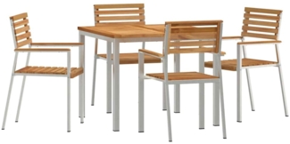 vidaXL Garten-Ess-Set 5 pcs Braun Massives Teakholz 3334782