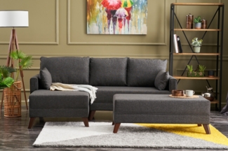 Eckschlafsofa, 'Bella', 85 x 81 x 205, Anthrazit
