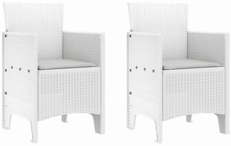 vidaXL Gartenstuhl 2 pcs Weiß 53 x 49 x 85 cm PP 847460